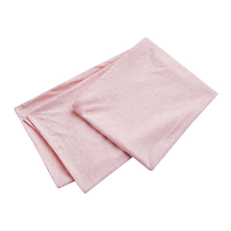 Oubonun Jersey Cotton Body Pillow Cover  Luxury Soft Removable Case  Long Fuzzy Bloated Cover with Zipper  Knitted Cotton Baby Pink 21X54