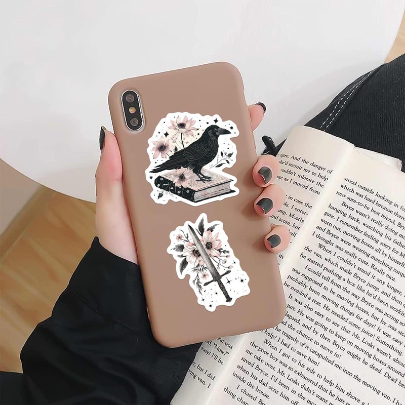 PIGBIT 50PCS Fantasy Gothic Bookish Stickers â€“ Aesthetic Reading & Cottagecore Vinyl Decals with Fairies, Books, Moons â€“ Waterproof Scrapbook Stickers for Journaling, Planners, Laptops, Booktok Lovers - Image 5