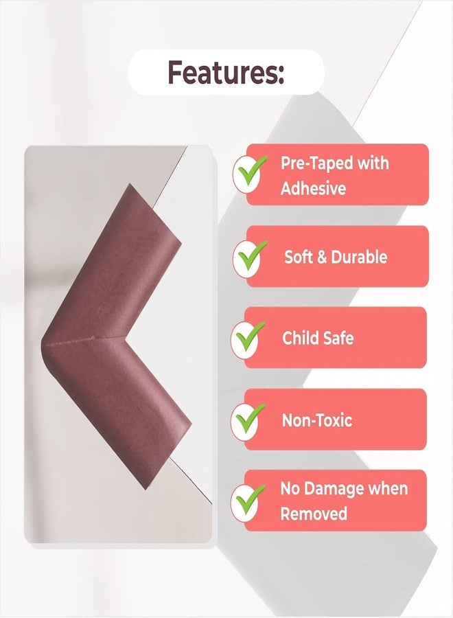 Senvox Baby Safety Corner Protectors | Soft Foam Edge & Corner Guards for Furniture | Childproof Bumper Cushion for Tables, Desks & Sharp Corners | Baby Proofing Kit (8, Brown Safety Corner Guard) - Image 3