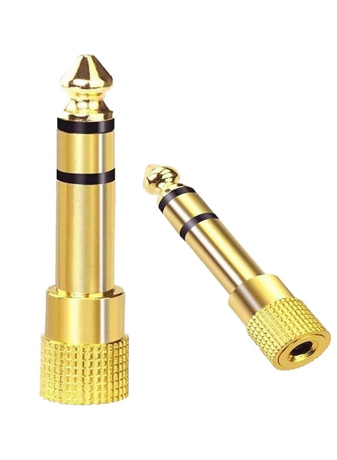 GMCELL Audio Adapter 6.35mm to 3.5mm Aux: Gold Plated Stereo 1/4 Inch to 1/8-inch TRS Converter - Image 1