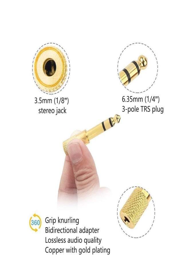 GMCELL Audio Adapter 6.35mm to 3.5mm Aux: Gold Plated Stereo 1/4 Inch to 1/8-inch TRS Converter - Image 3