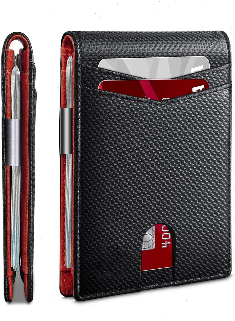 Yoawllty RFID Blocking Men’s Bifold Wallet, Microfiber PU Leather Slim Lightweight Credit Card Holder 10‑12 Multi‑Card Slots with Money Clip & ID Window, Business Casual Great Gift for Men & Women - Image 1