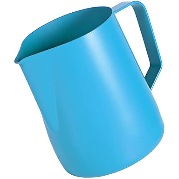 Dianoo Milk Frothing Pitcher Steaming Pitcher Espresso Milk Frothing Pitcher Stainless Steel Coffee Jug Latte Art Cup 600 Ml Blue - Image 2