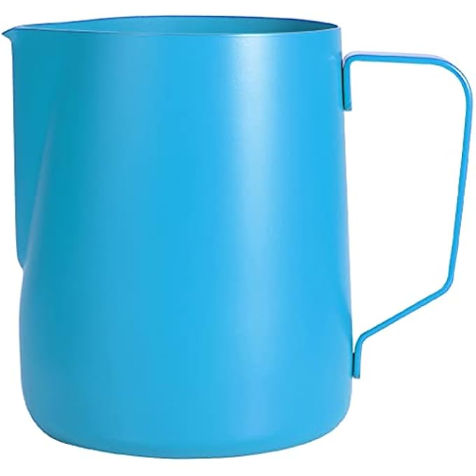 Dianoo Milk Frothing Pitcher Steaming Pitcher Espresso Milk Frothing Pitcher Stainless Steel Coffee Jug Latte Art Cup 600 Ml Blue - Image 1