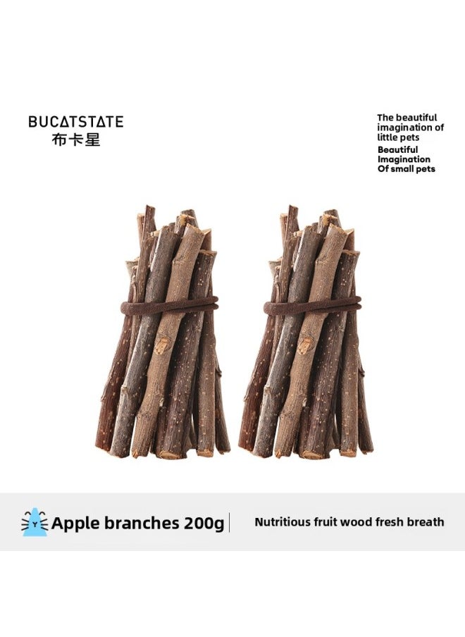 Buka Star Small Hamster Molar Supplies Biscuits For Apple Branches Stick Sweet Bamboo Nutrition Rabbit Totoro Golden Bear Snacks-Color:【li Province 4.1] For Apple Branch 200g  - Image 1