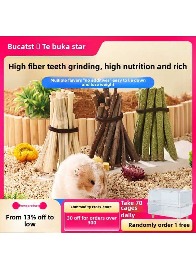 Buka Star Small Hamster Molar Supplies Biscuits For Apple Branches Stick Sweet Bamboo Nutrition Rabbit Totoro Golden Bear Snacks-Color:【li Province 4.1] For Apple Branch 200g  - Image 3