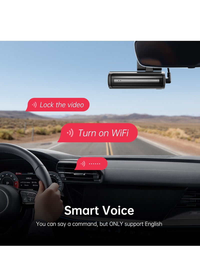 LINGDU LD06 5K Dash Cam Bluetooth Car Dash Camera Front and Rear Inside with GPS, 5G WiFi, APP and Voice Control, Loop Recording, G-Sensor, Parking Monitor