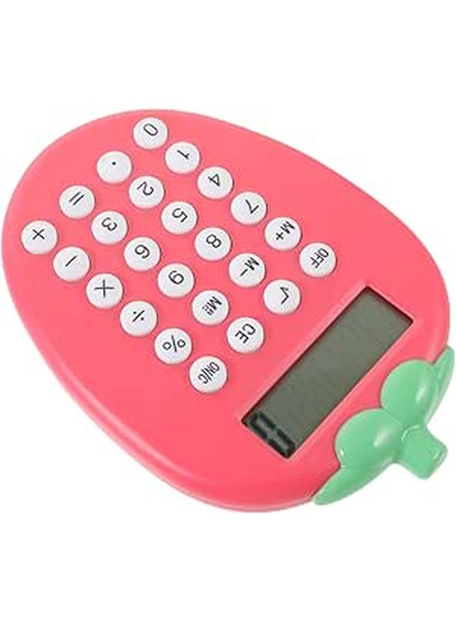 Candy Color Solar Calculator Cartoon Strawberry Design for Students School Office Math - Image 1