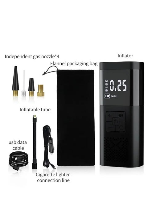 ضاغط الهواء منفاخ الإطارات للسيارة ، تضخم سريع 150 PSI مع شاشة LCD مزدوجة ، [قوة لاسلكية وقوية] مضخة الإطارات الكهربائية لإطارات السيارة والدراجات والدراجات النارية والكرة