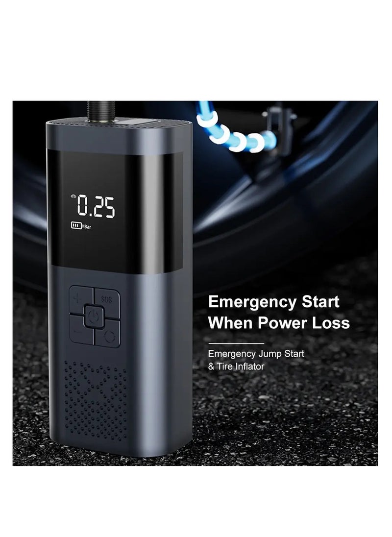 Denx Air Compressor Tire Inflator Pump Car Portable, 150 PSI Fast Inflation with LCD Dual Screen, [Cordless & Strong Power] Electric Tire Pump for Car Tire For Car, Bicycle, Motorcycles, Ball  - Image 5