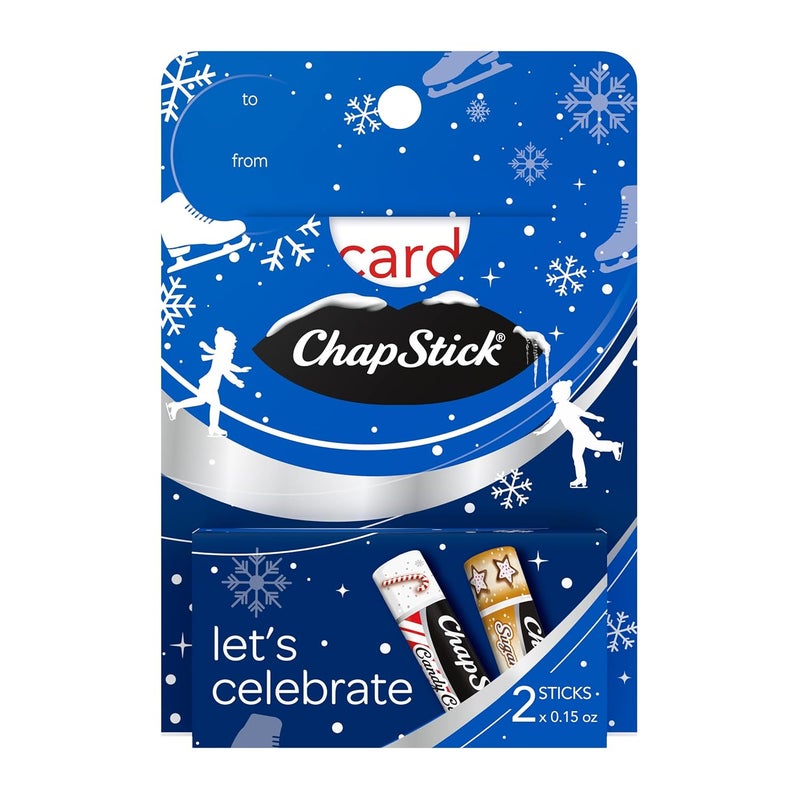 ChapStick Lets Celebrate Holiday Lip Balm Gift Card Holder  015 Oz Pack of 2