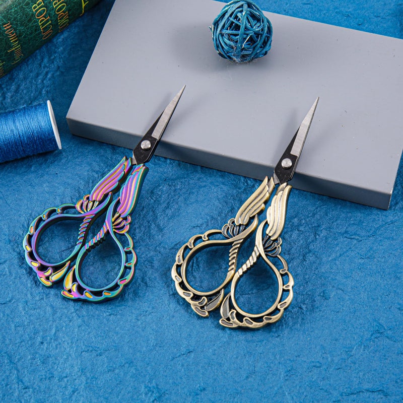 GLEXAL 2-Pack Embroidery Scissors Kit with Covers - Cute Cut-Out Design Handles, Sharp Tips for Precise Cutting - Ideal for Craft, Sewing, and More - Image 2