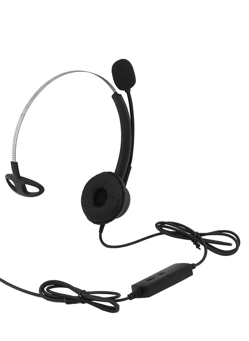 Generic - Call Center Headset, Single Ear Wired Headset Noise Canceling Sensitive Reception For Business For Office - Image 1