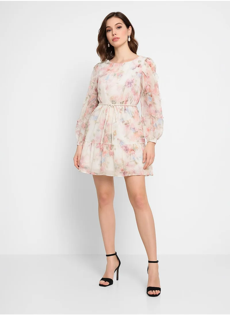 YAS Yasallegra Printed Puff Sleeve Dress