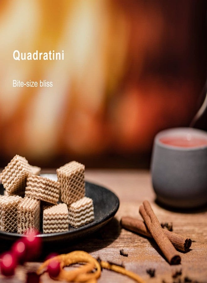 Loacker Quadratini Cinnamon Wafer Cookies LARGE - Limited Holiday Edition Premium Crispy Bite Size Wafers with Cinnamon Cream Filling - 30% Less Sugar - Resealable Family Pack - LARGE Snack Bag 250g/8.82oz, Multipack of 6 - Image 3