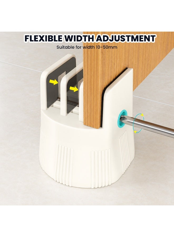 TOMSHOO 4 Pack Adjustable Furniture Risers, 0.4" to 2" Width Adjustable, 3.2" Height, Heavy Duty Bed Risers with Clamp Design, Clamp-On Levelers for Chair Table Sofa Cabinet Legs, Furniture Height Extenders Leg Lifts (Beige) - Image 4