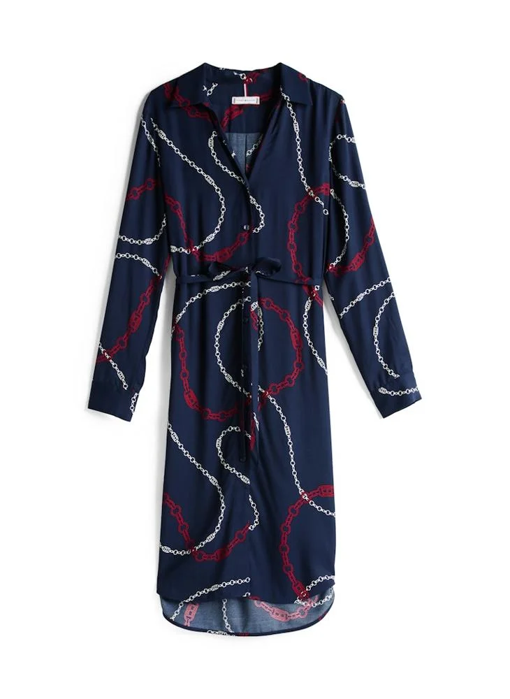 TOMMY HILFIGER Chain Print Dress