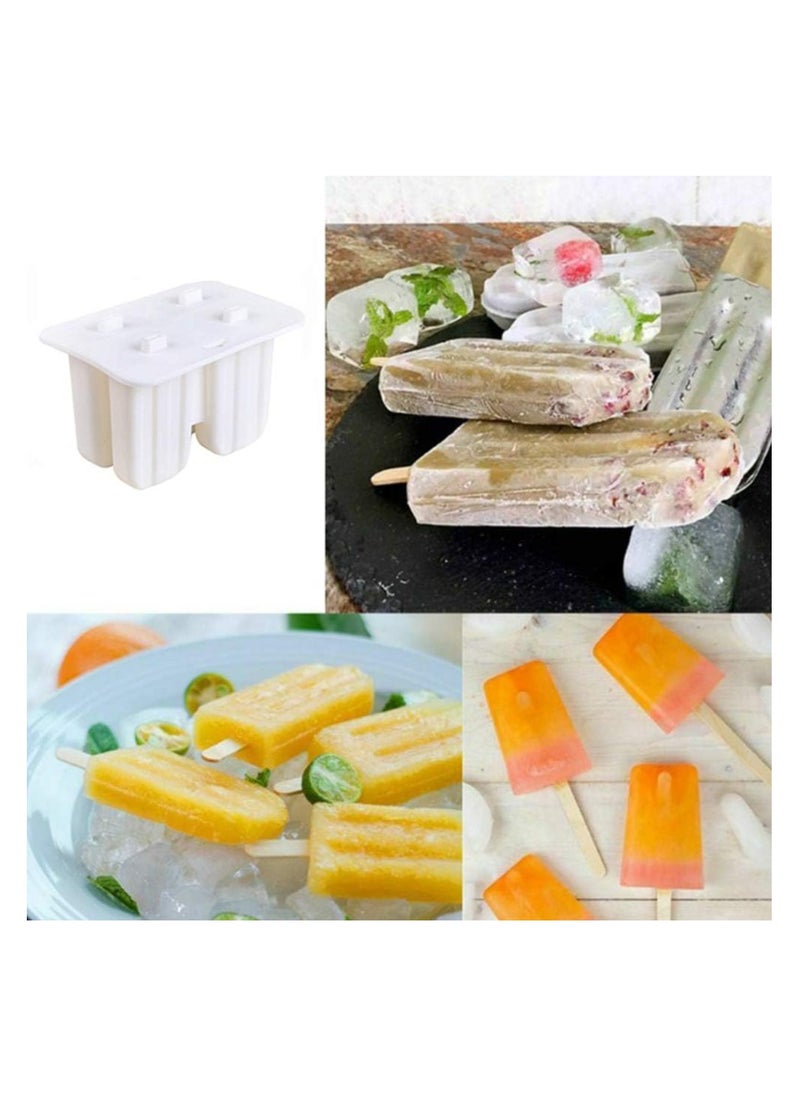 Goolsky - Ice Cream Popsicle Maker Mold Mould Food Grade Organosilicon Easy Demould, 14.6 * 12.2 * 10.5 (CM), White - Image 1