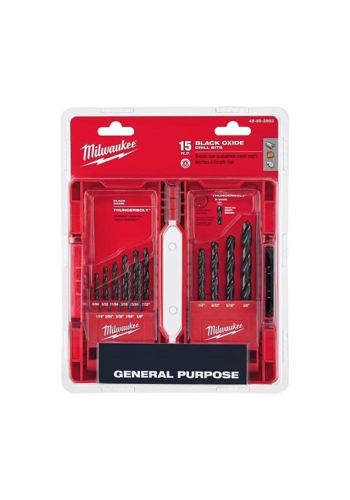 Milwaukee 15-Piece Thunderbolt Black Oxide Drill Bit Set - Image 4