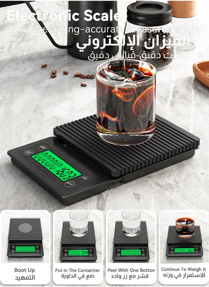 بوليفياز - طقم صانعة قهوة ، طقم أكياس قهوة V60 ، طقم ماكينة صنع القهوة بالتنقيط 12 قطعة ، غلاية قهوة ، فنجان قهوة ، كوب نازف ، مطحنة فول ، ورق ترشيح مع حقيبة محمولة - Image 1