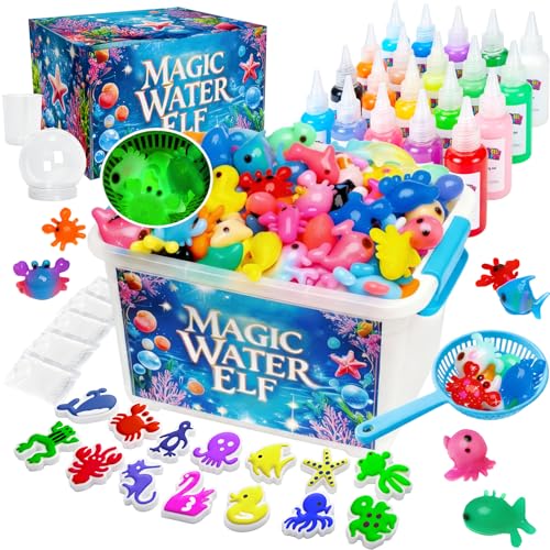 CUBETOOU Magic Water Elf Toy Kit 20 Gels 15 Molds Craft Art Kits for Kids Girls Boys Age 3 4 5 6 7 8 9 10 11 12 year old Aqua Fairy Make Your Own Water Pets Squishy Maker Toy Birthday Gift Party Favors - Image 1
