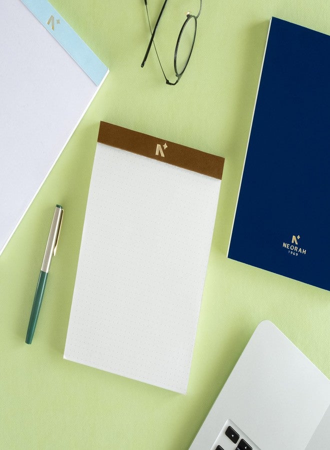 NEORAH - A5 Note Pad/Memo Book | Pack of 2 | Dotted pages | 120 Gsm | 64 Tear Off Sheets /128 Pages | Legal Writing Pad, Office Note Pad - Things to Do | Scribbling Pad | Notepad For Writing - Brown - Image 4