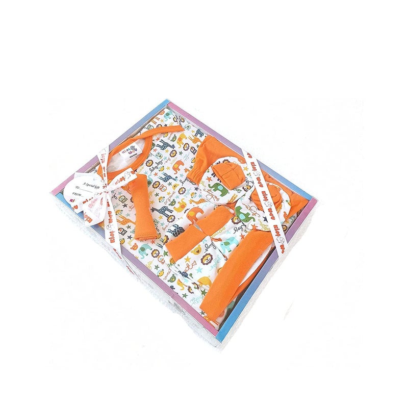 DADDY - G EIO® Baby Gifts Set for New Born Unisex Clothing Gift Hamper 6Pcs (Orange) - Image 3