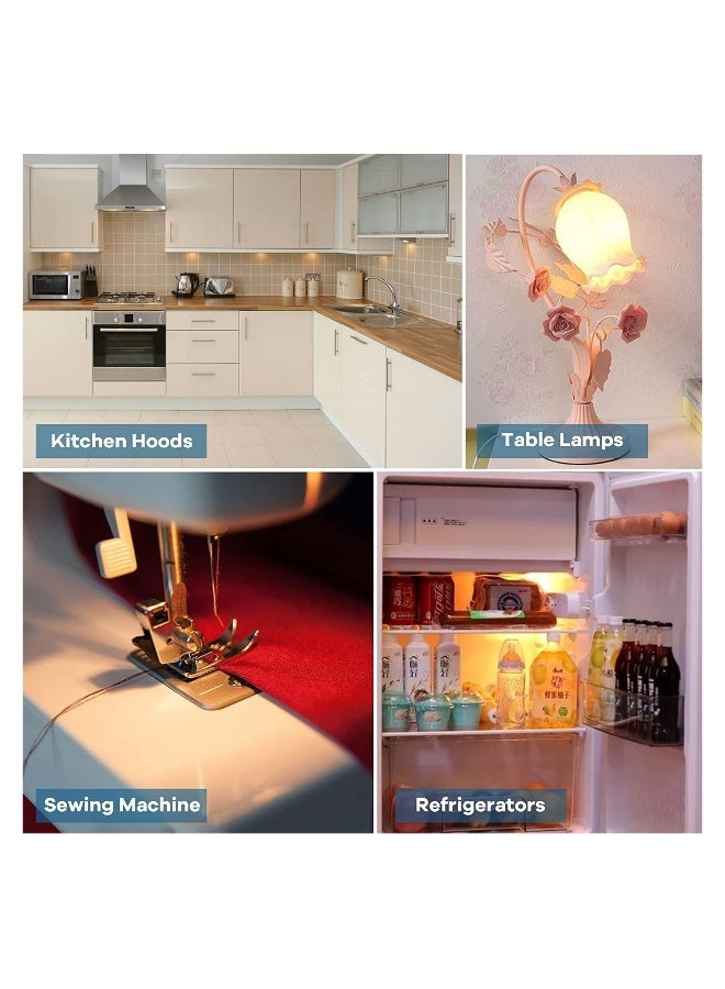 مصابيح LED E14، مصباح إيدسون تيرن 0.6 واط، مصباح أنبوبي ليلي صغير دافئ 2200K، مصباح برتقالي لجهاز الخياطة والثلاجة، غير قابل للتعتيم (5 قطع صغيرة) - Image 2