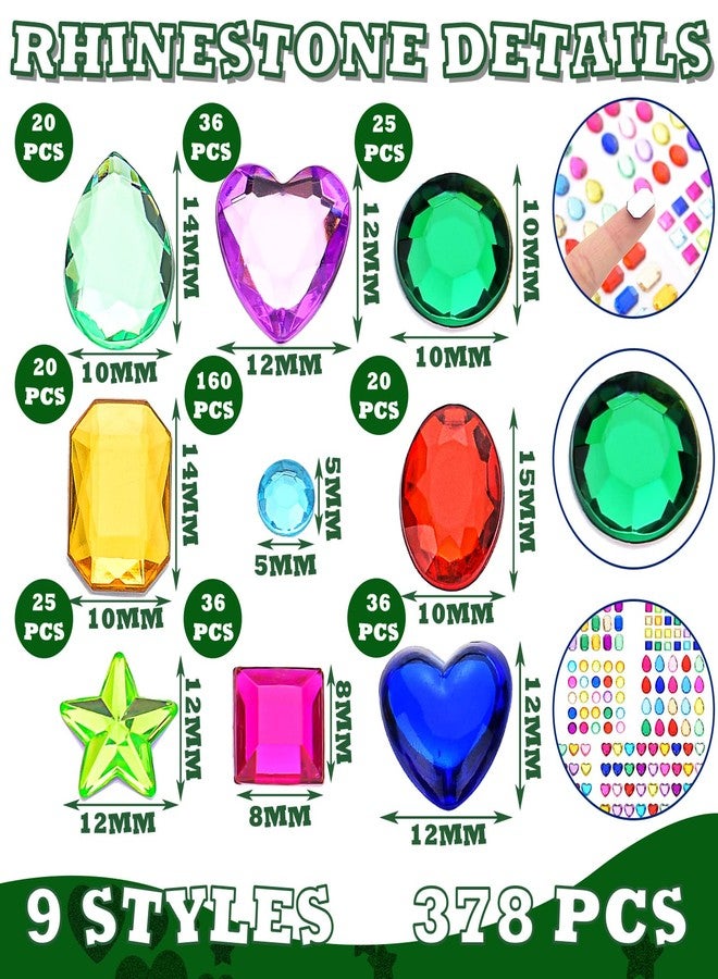 Marspark 678 Pieces Colorful Glitter Foam Stickers for Kids Self Adhesive Stars Heart Shapes Glitter Jewels Gem Stickers Rhinestone for Party Birthday Holiday Crafts Gems Bling Jewels - Image 3