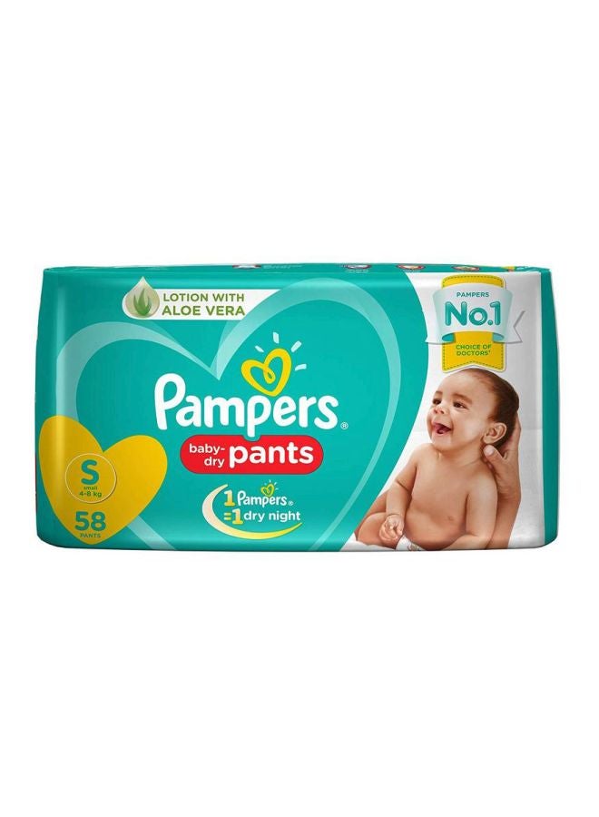 Pampers Aloe Vera Diaper Pants, Size 2, Mini, 4-8 kg, 58 Counts With Wet Wipes Set - Image 1