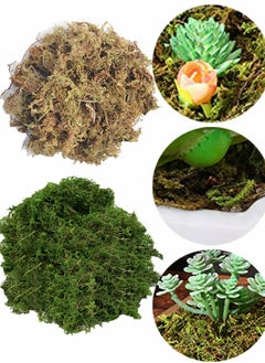 HomarKet 100g Dark Green and 100g Grass Green Artificial Moss Fake Green Grass for Centerpieces Home Kitchen Garden Decor  - Image 1
