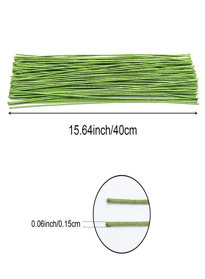 ZOENHOU 300 PCS 16 Inch 14 Gauge Floral Wire, Green Floral Stem Crafting Wire for DIY Crafts, Flower Making Supplies Florist Arrangements and Decorations - Image 2