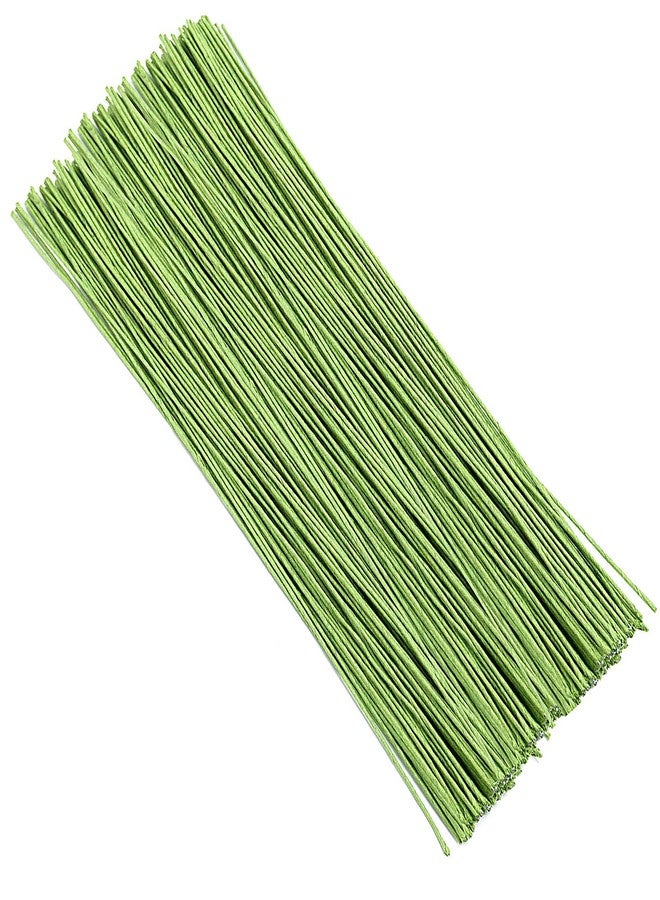 ZOENHOU 300 PCS 16 Inch 14 Gauge Floral Wire, Green Floral Stem Crafting Wire for DIY Crafts, Flower Making Supplies Florist Arrangements and Decorations - Image 1