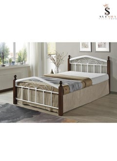 Wooden Steel Double Size Bed Cherry Brown Legs -120 x 190 cm SB-double - pzsku/Z0D037F1908169B6210E9Z/45/_/1692977162/ea745edc-a1e7-4d46-8ee1-f23877fe4d06