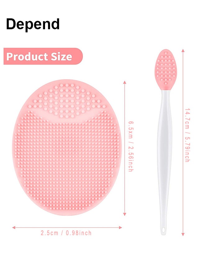 فرشاة تطهير الوجه السيليكون ، 2 قطعان فرك الوجه من السيليكون وفرشاة تقشير شفة 2pcs لمقشرات صغيرة حساسة للجلد الجاف ، مجموعة من 4 - Image 2
