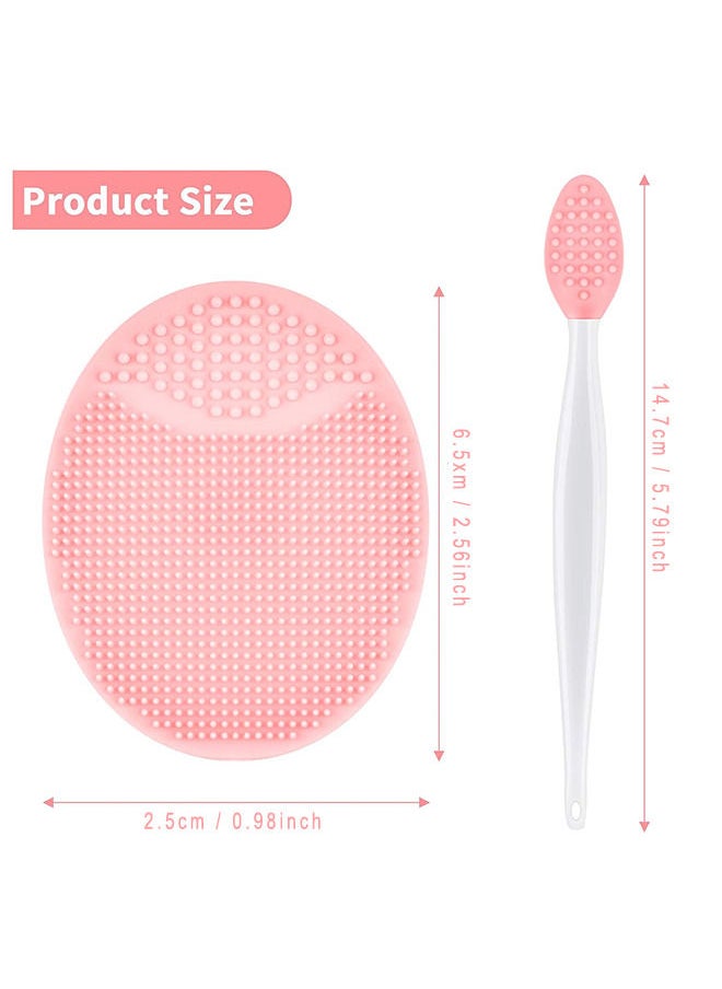 Depend - Silicone Face Cleansing Brush, 2Pcs Silicone Face Scrubber and 2Pcs Lip Exfoliating Brush for Sensitive Delicate Dry Skin Mini Exfoliator, Set of 4 - Image 1