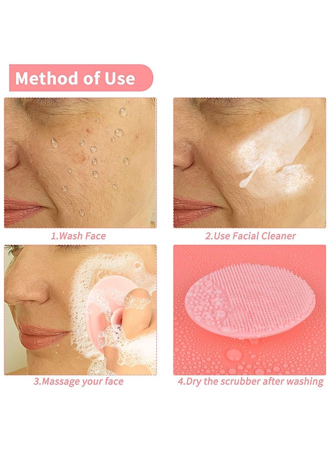 Depend - Silicone Face Cleansing Brush, 2Pcs Silicone Face Scrubber and 2Pcs Lip Exfoliating Brush for Sensitive Delicate Dry Skin Mini Exfoliator, Set of 4 - Image 1