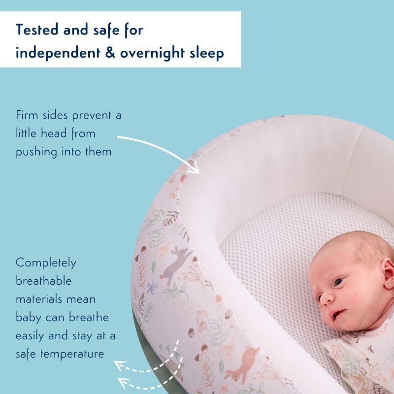 Purflo Sleep Tight Breathable Baby Bed 0-8M, Storybook Nutmeg - Image 2