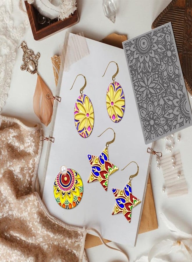 CHGCRAFT Polymer Clay Texture Sheets Mandala Lotus Rubber Polymer Clay Texture Clay Texture Mats Tool for DIY Jewelry Making Craftwork and Printing Patterns - Image 5