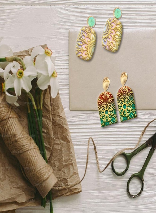 CHGCRAFT Polymer Clay Texture Sheets Mandala Lotus Rubber Polymer Clay Texture Clay Texture Mats Tool for DIY Jewelry Making Craftwork and Printing Patterns - Image 4