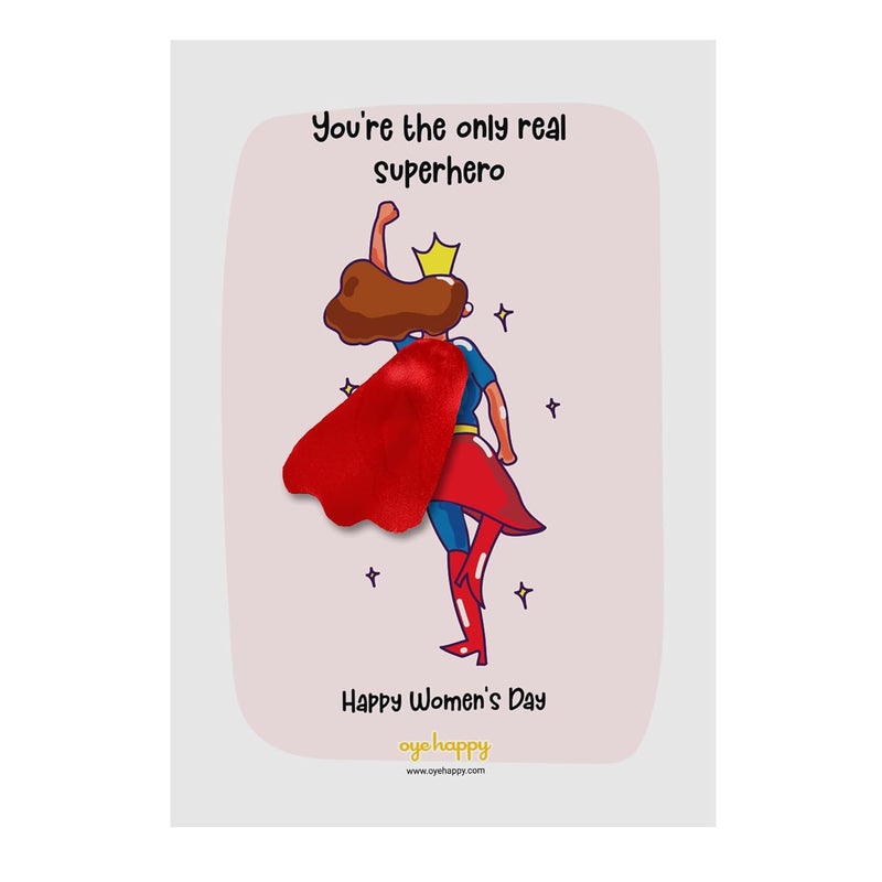Oye Happy Women's Day Cape Card - Greeting Card for Women's Day - Women's Day Greeting for Mother, Sister, Wife, Girlfriend, Friend Colleague - Funny & Unique Women's Day Gift (Butterfly Card) - Image 1