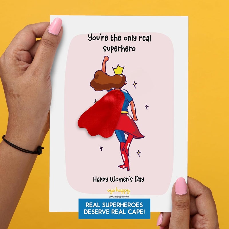 Oye Happy Women's Day Cape Card - Greeting Card for Women's Day - Women's Day Greeting for Mother, Sister, Wife, Girlfriend, Friend Colleague - Funny & Unique Women's Day Gift (Butterfly Card) - Image 3