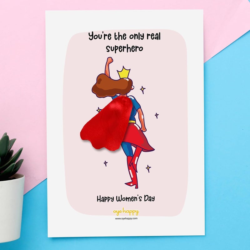 Oye Happy Women's Day Cape Card - Greeting Card for Women's Day - Women's Day Greeting for Mother, Sister, Wife, Girlfriend, Friend Colleague - Funny & Unique Women's Day Gift (Butterfly Card) - Image 2