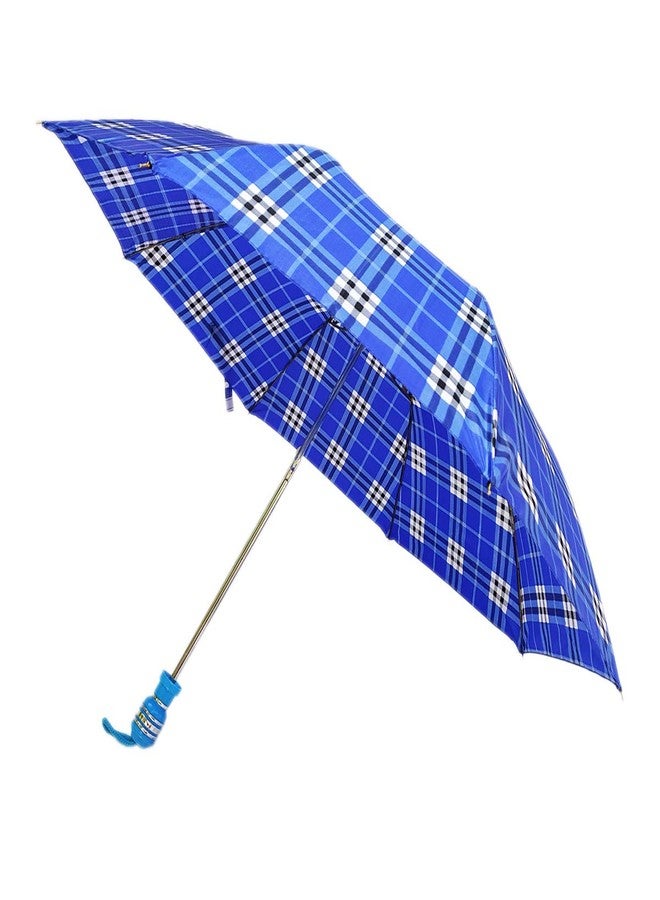 RAINPOPSON Umbrella for Women/Men/Girls Stylish Windproof 2 Fold Umbrella Combo Use for Rain & Summer (Multicolor & Blue Printed) - Set of 2 - Image 4