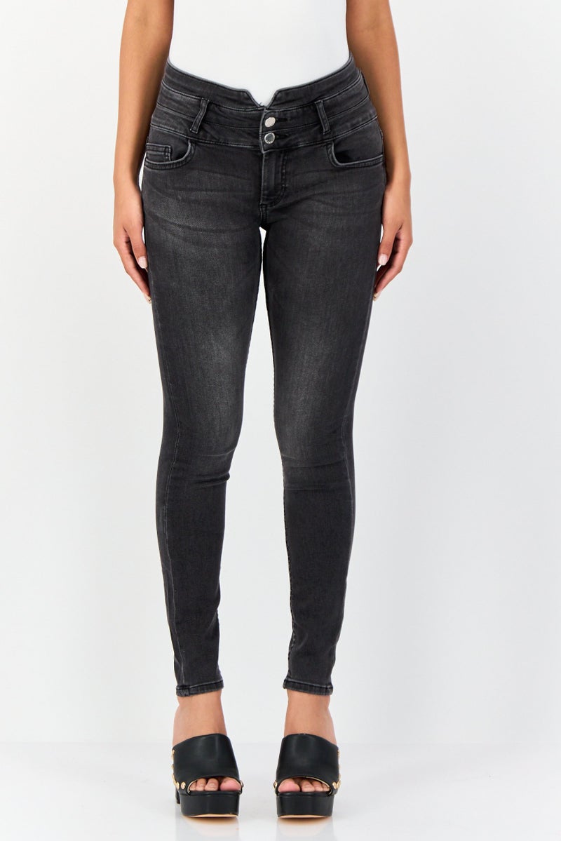 ONLY Women Skinny Fit High Waist Stretch Jeans, Grey - Image 1