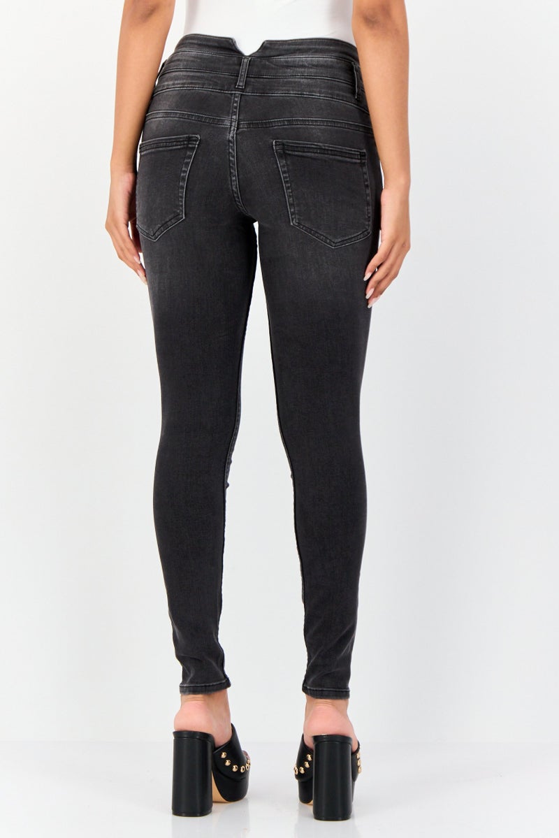 ONLY Women Skinny Fit High Waist Stretch Jeans, Grey - Image 3