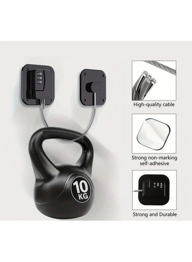 Inditradition Baby Safety Furniture Locks, Combination Number Lock Latches for Fridge, Cabinet, Almirah, Drawers | Double Sided 3M Tape (Pack of 2, Black) - Image 3