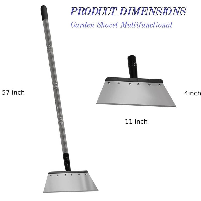 RISETEX Multifunctional Garden Shovel â€“ 54" Heavy Duty Stainless Steel Cleaning Tool with Adjustable Handle for Weeding, Lawn Edging, Snow/Ice Removal & Digging, Durable Outdoor Spade & Scraper - Image 4