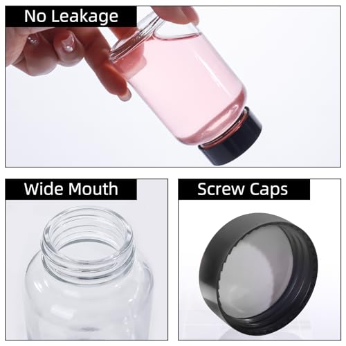 NAWORLI 4 OZ Glass Shot Bottles with Caps, 12 Pack 120 ML Empty Juicing Bottles with Screw Lids and Labels, Reusable Airtight Glass Jars for Juice, Ginger, Wellness Shots - Image 3