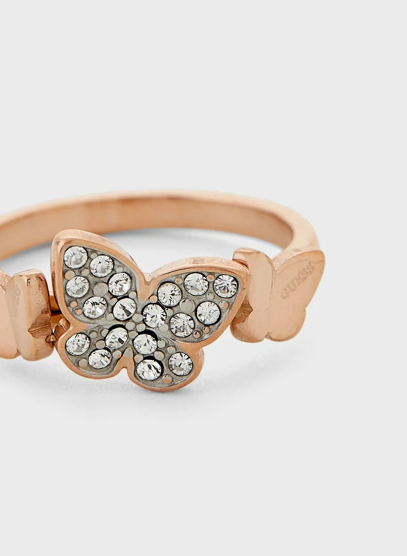 GUESS Butterfly Crystals Ring